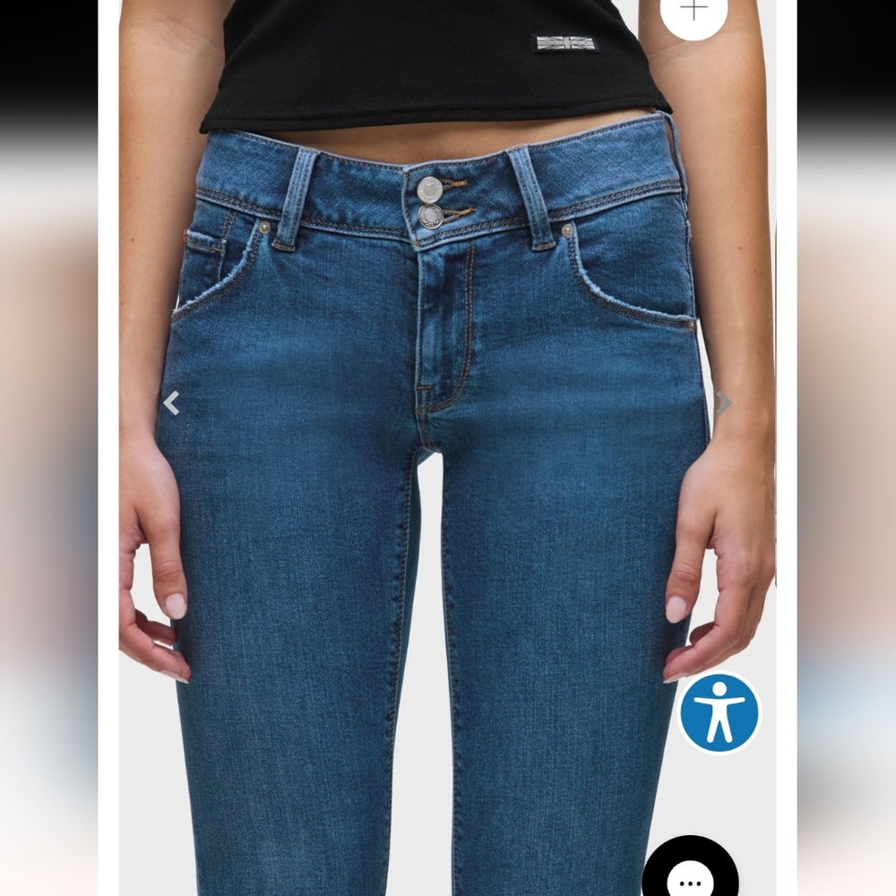 Hudson Collin Mid-Rise Skinny Ankle Classic Blue Women's Denim Jeans Y2K Retro - Picture 4 of 16